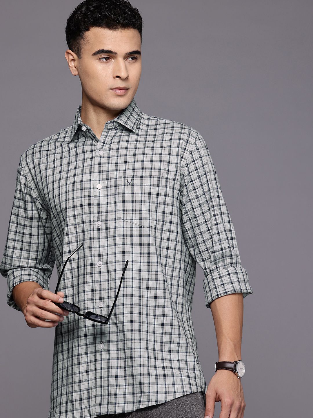 Allen Solly Allen Solly Classic Checked Pure Cotton Casual Shirt