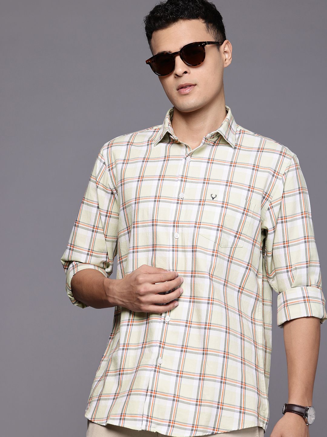 Allen Solly Allen Solly Checked Pure Cotton Casual Shirt