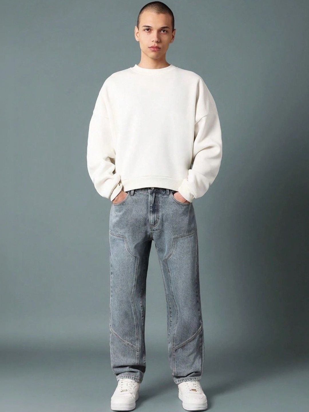 SZN Men Relaxed Fit Mid-Rise Light Fade Stretchable Jeans