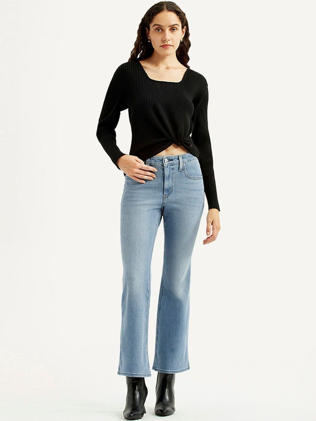 Levis Levis Women's 726 Light Blue Flared Fit High Rise Jeans