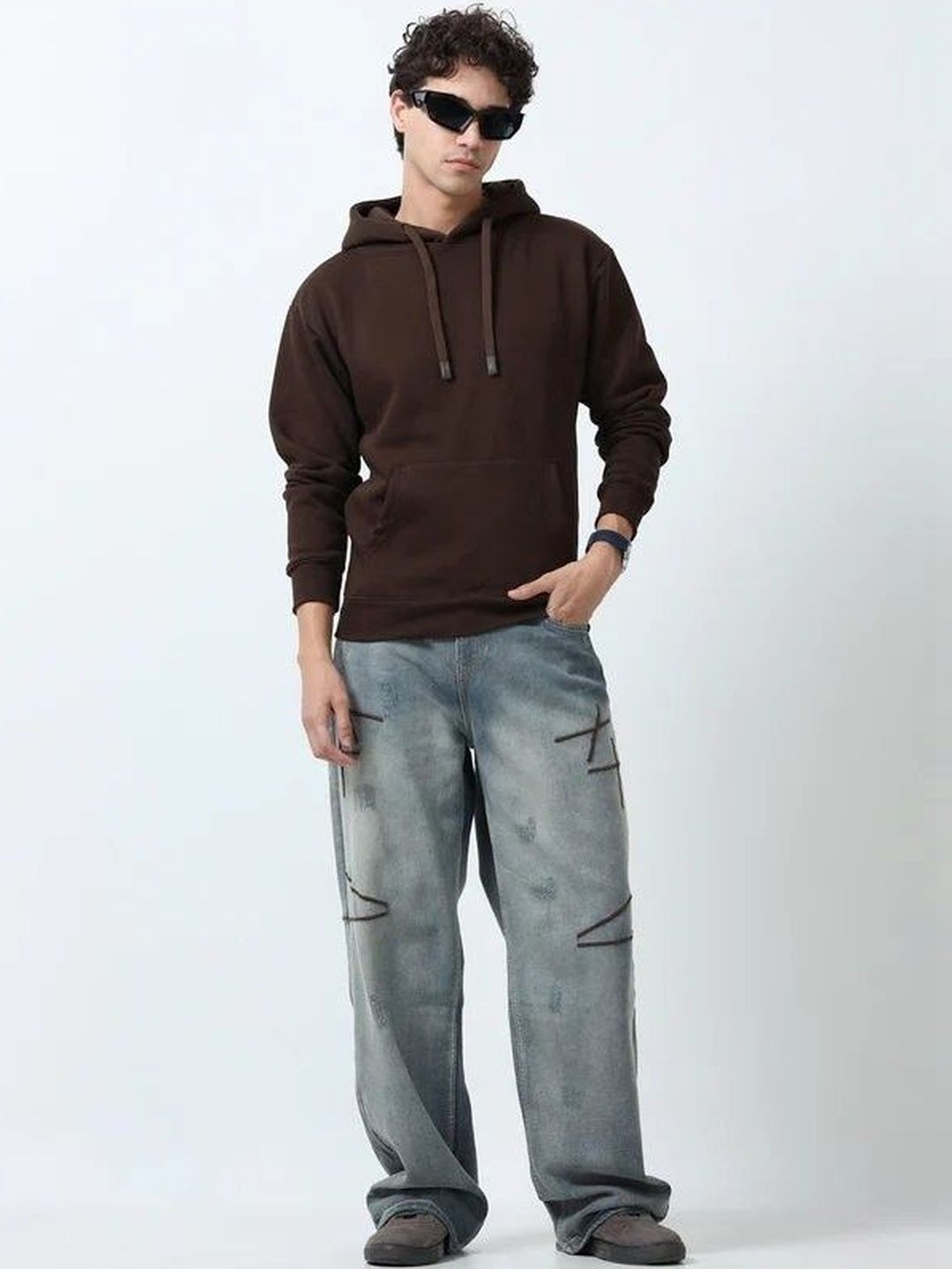 SZN Men Relaxed Fit Mid-Rise Mildly Distressed Light Fade Stretchable Jeans