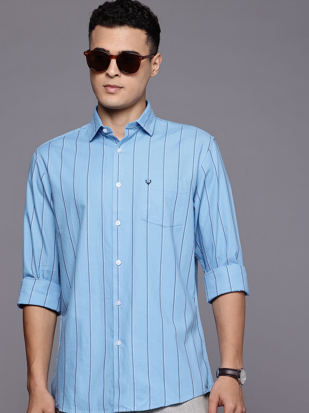 Allen Solly Allen Solly Striped Pure Cotton Casual Shirt