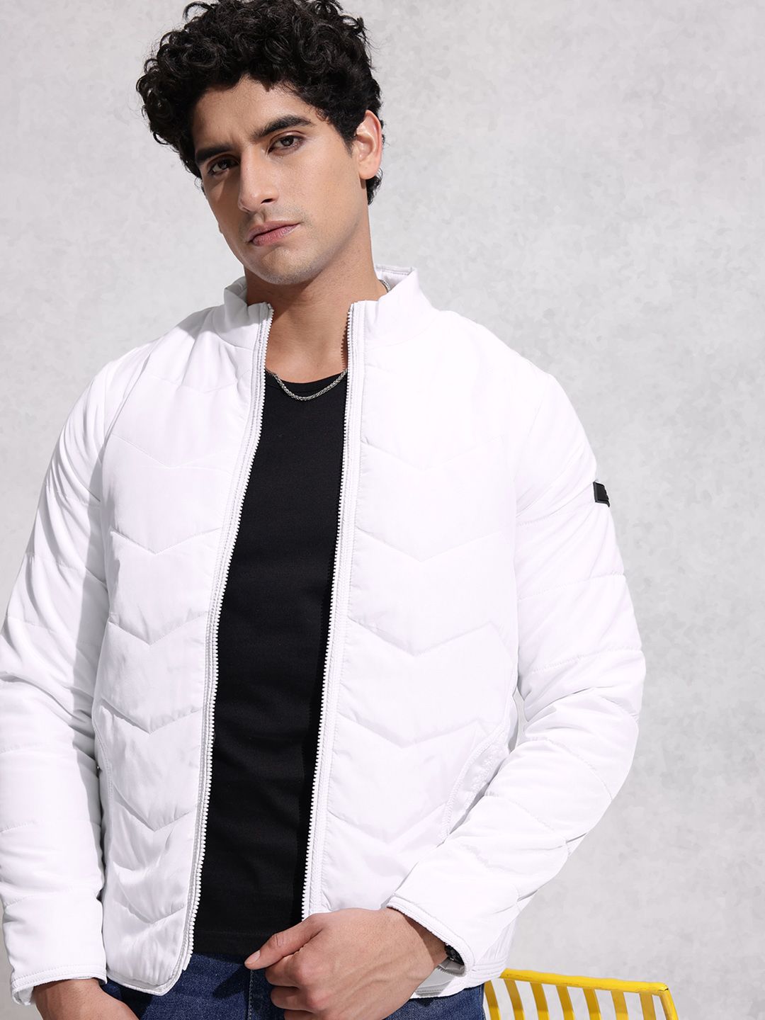 WROGN Stand Collar Quilted Jacket