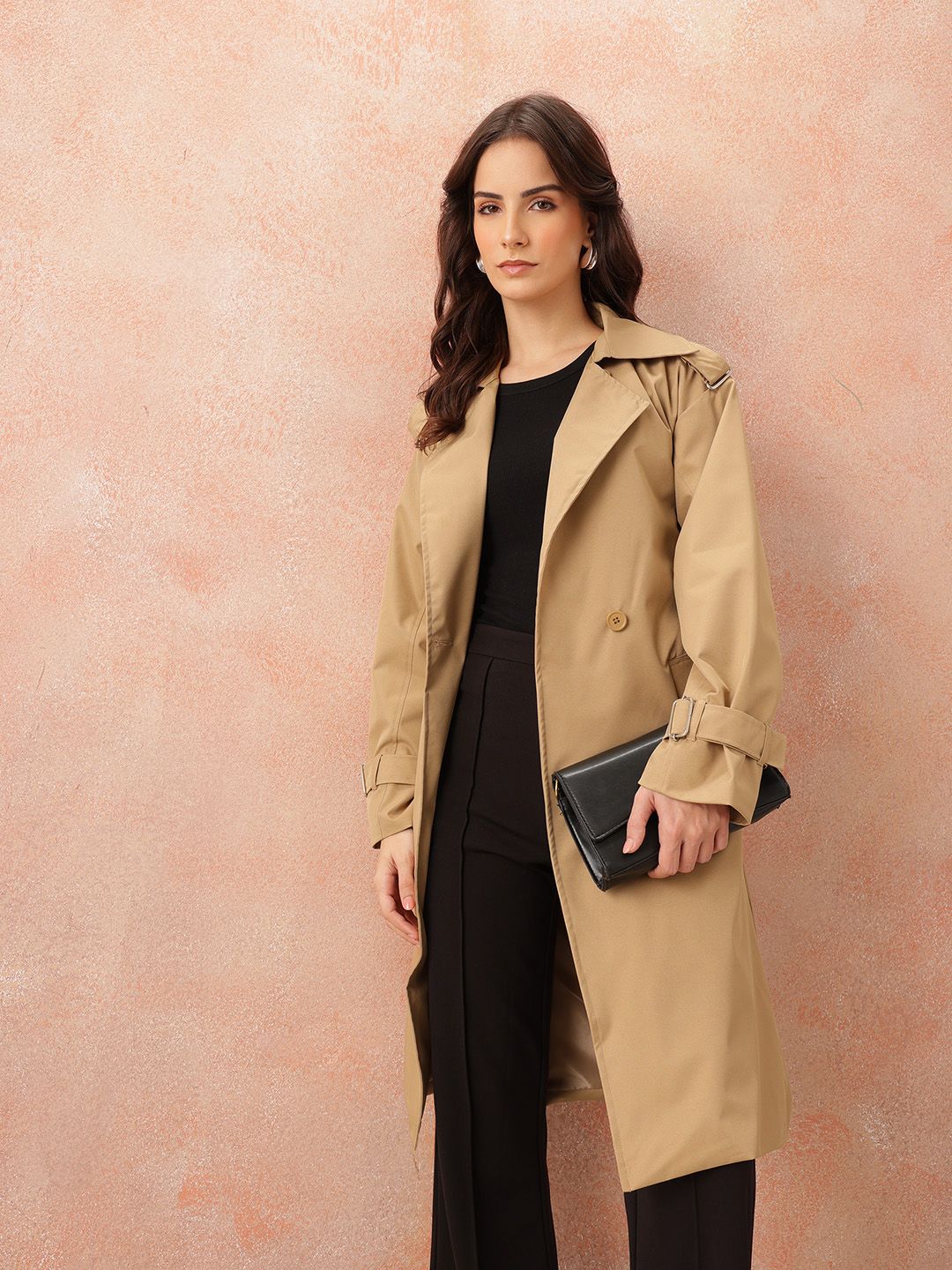 all about you Notched Lapel Collar Single-Breasted Regular Fit Trench Coat with Belt