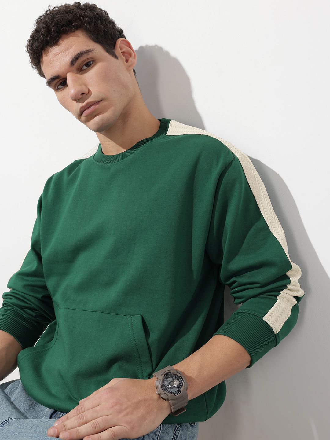 The Roadster Life Co. Round Neck Knitted Sweatshirt