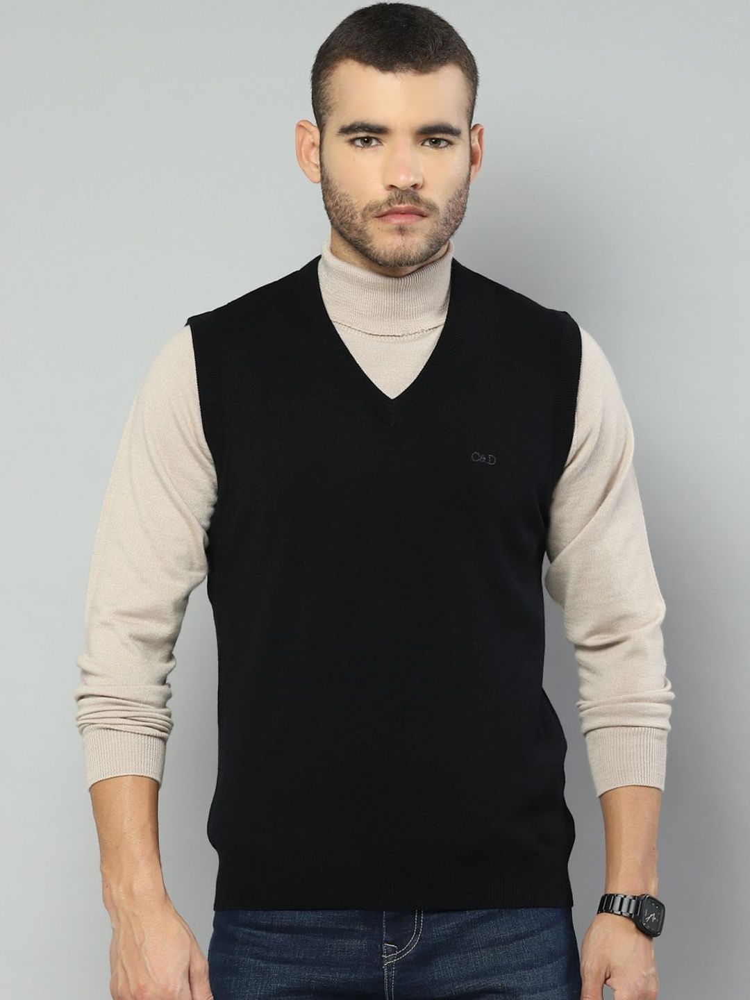 Cloak & Decker Men Woollen Sweater Vest