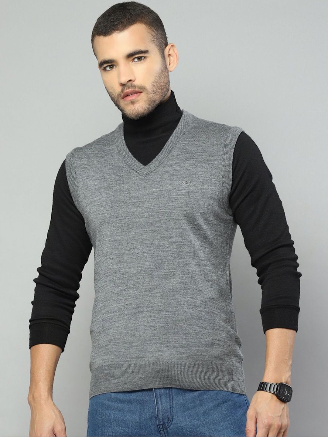 Cloak & Decker Men Woollen Sweater Vest