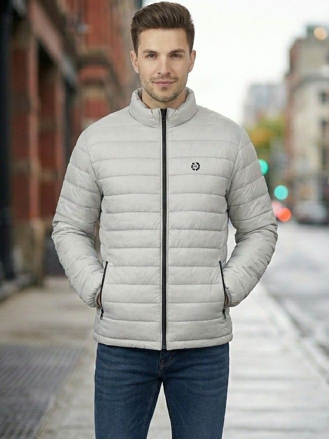 LEE BONEE Men Lightweight Puffer Jacket with Embroidered