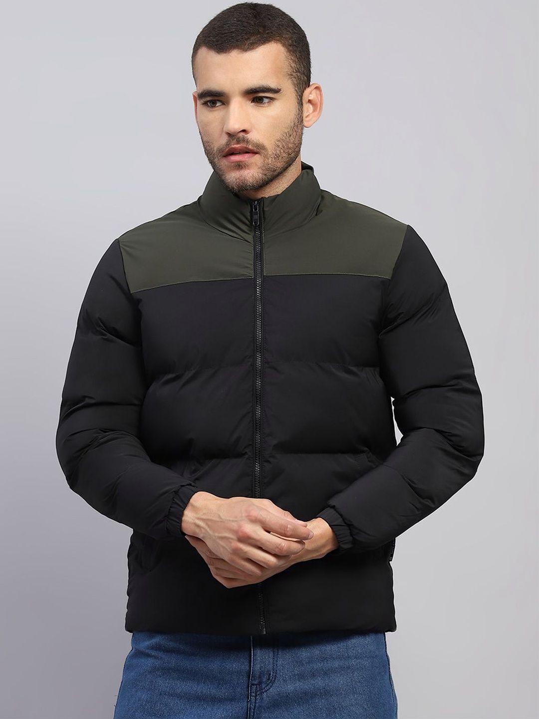 rock.it Men Colourblocked Lightweight Outdoor Puffer Jacket