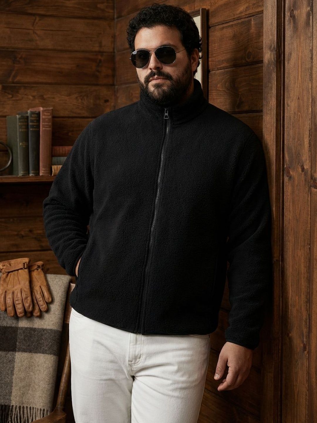 UNSTD Men Plus Size Sherpa Jacket