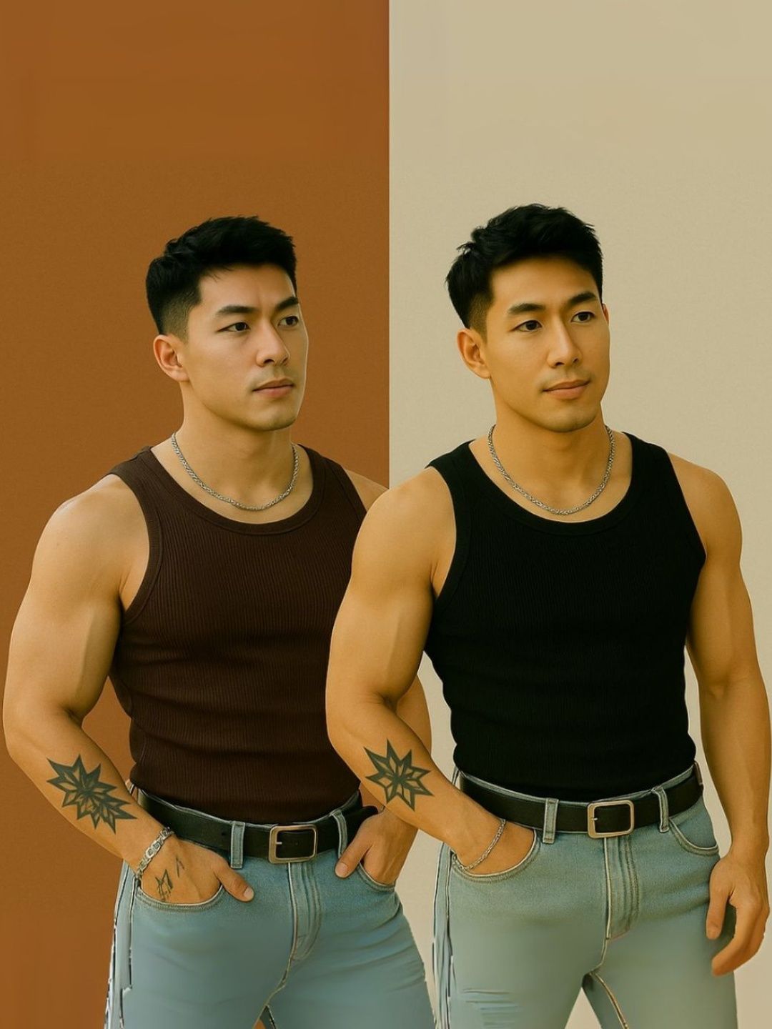 ROCKWELL Pack Of 2 Ribbed Cotton Breathable Innerwear Gym Vests