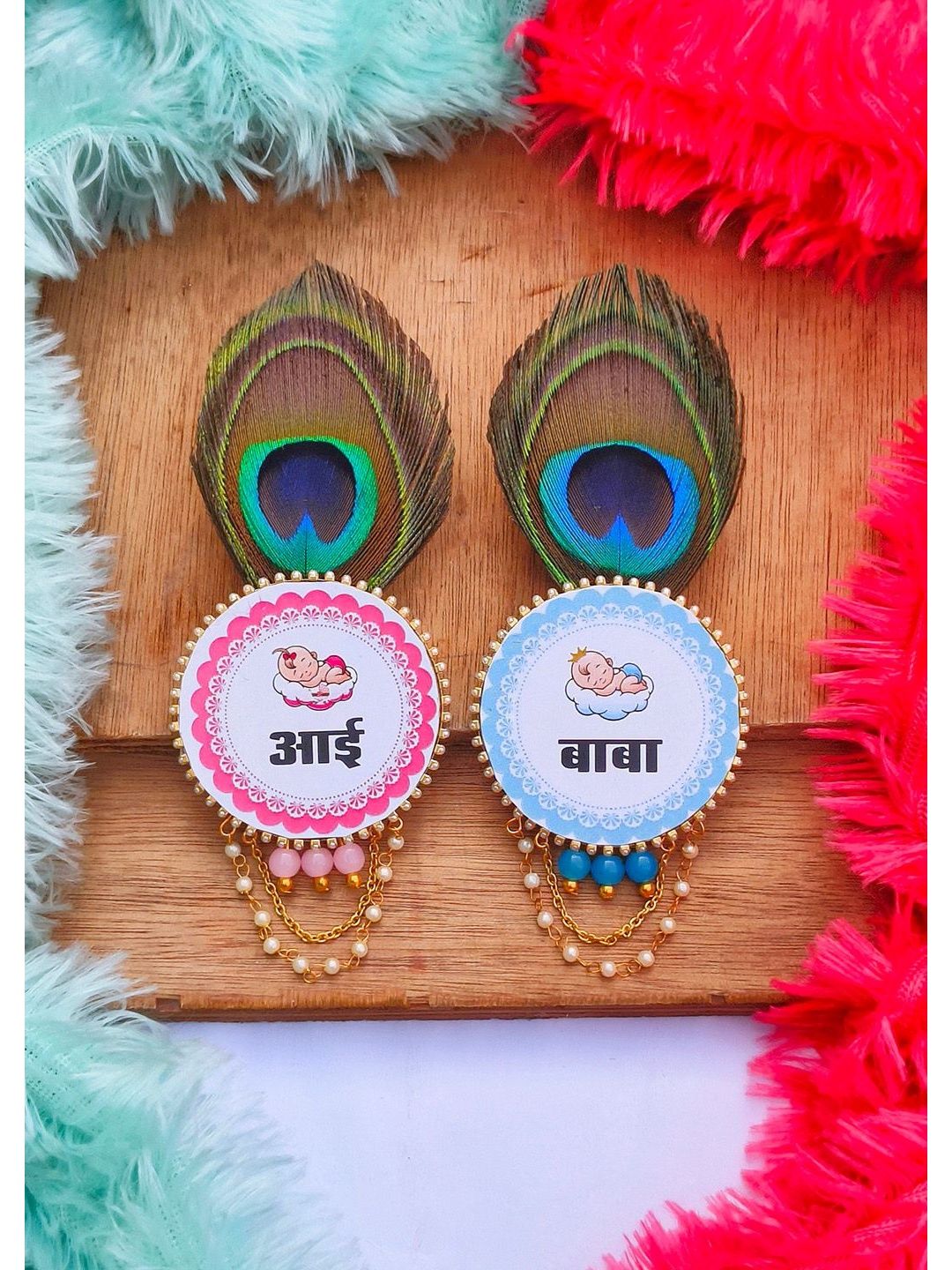 ADVIKA CREATIONS ADVIKA CREATIONS Aai - Baba Artificial Beaded Brooch