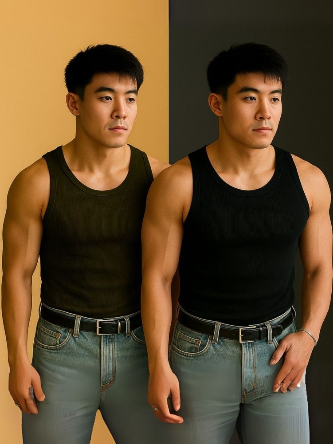 ROCKWELL Pack Of 2 Ribbed Cotton Breathable Innerwear Gym Vests