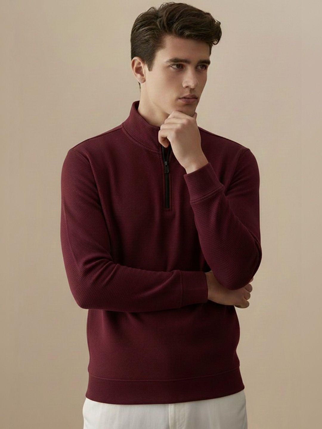 Mast & Harbour Men High Neck T-shirt