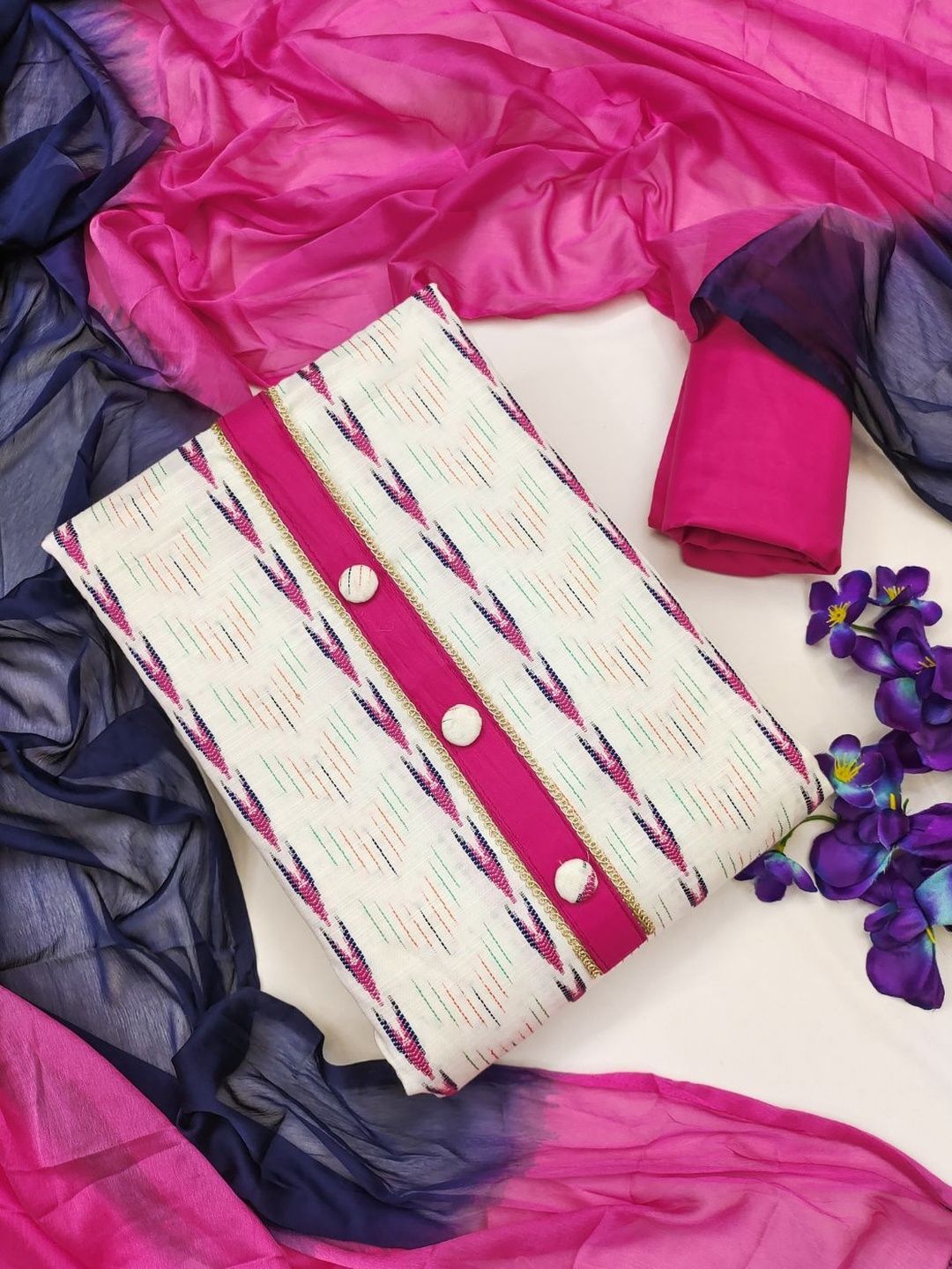 KALINI Printed Unstitched Dress Material