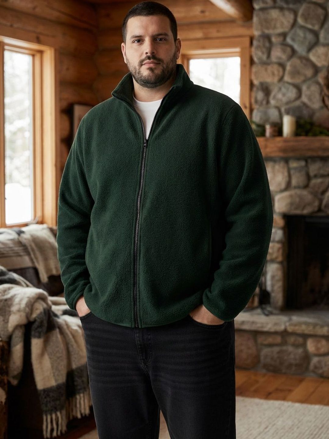 UNSTD Plus Size Men Sherpa Jacket