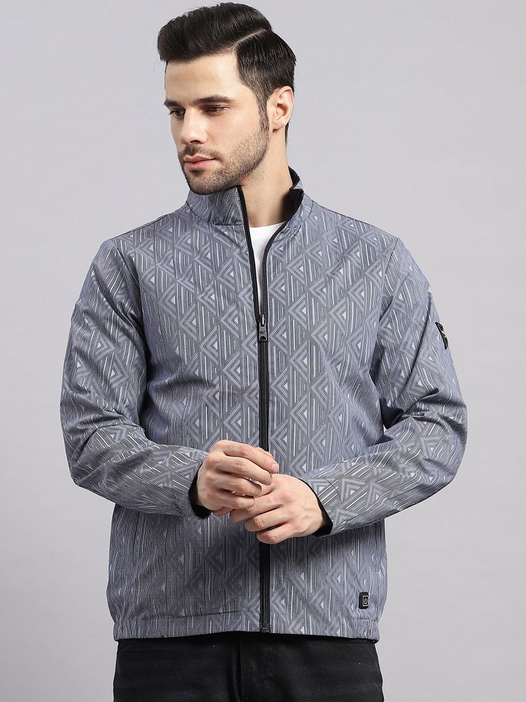 Monte Carlo Men Geometric Reversible Sporty Jacket
