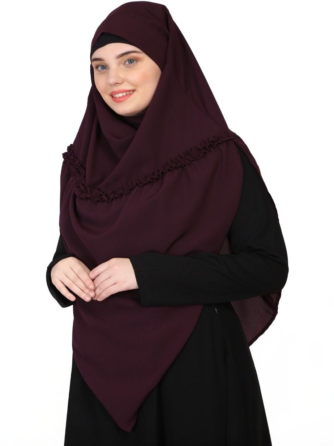 NAZNEEN Frill Tie Up Ready To Wear Hijab Burqas