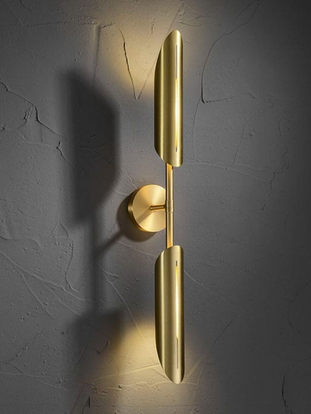 Stello Gold-Toned & Gold-Toned Metal Contemporary Cylinder Shaped Wall Lamp