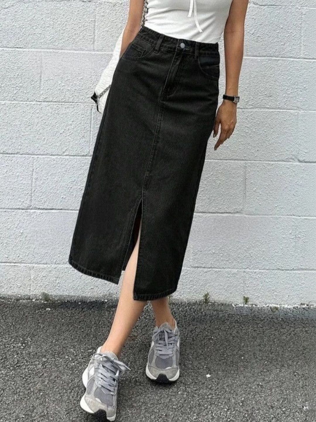 Pink Clap Fashion Women Straight Midi Skirts