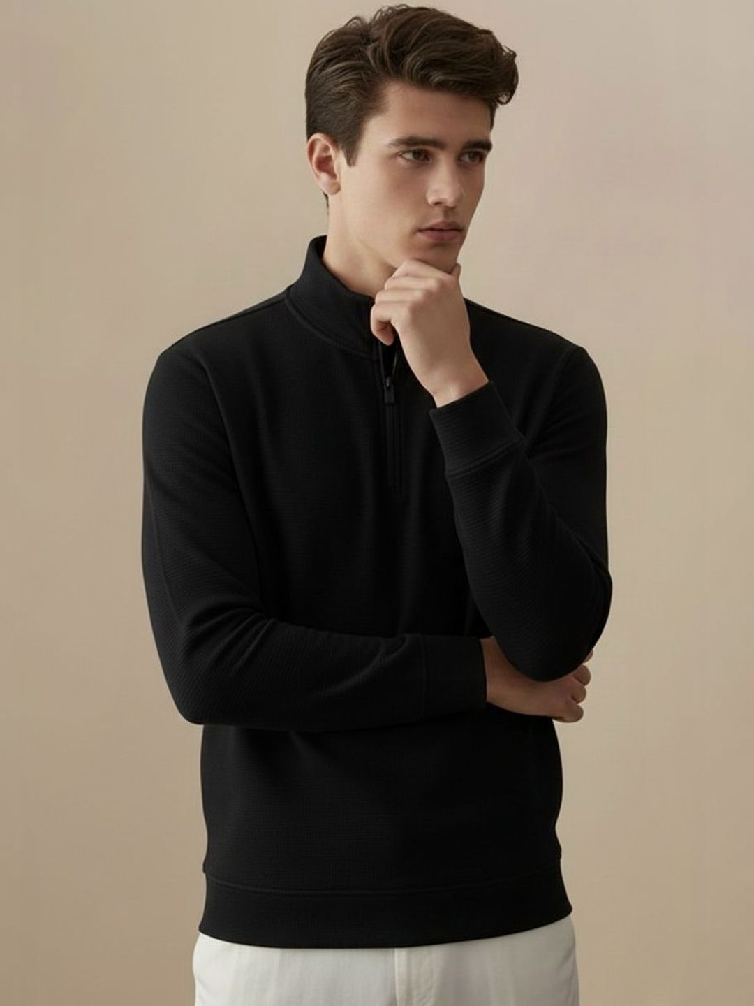 Mast & Harbour Men High Neck T-shirt