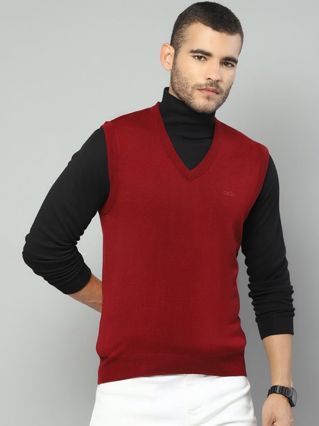 Cloak & Decker Men Woollen Sweater Vest