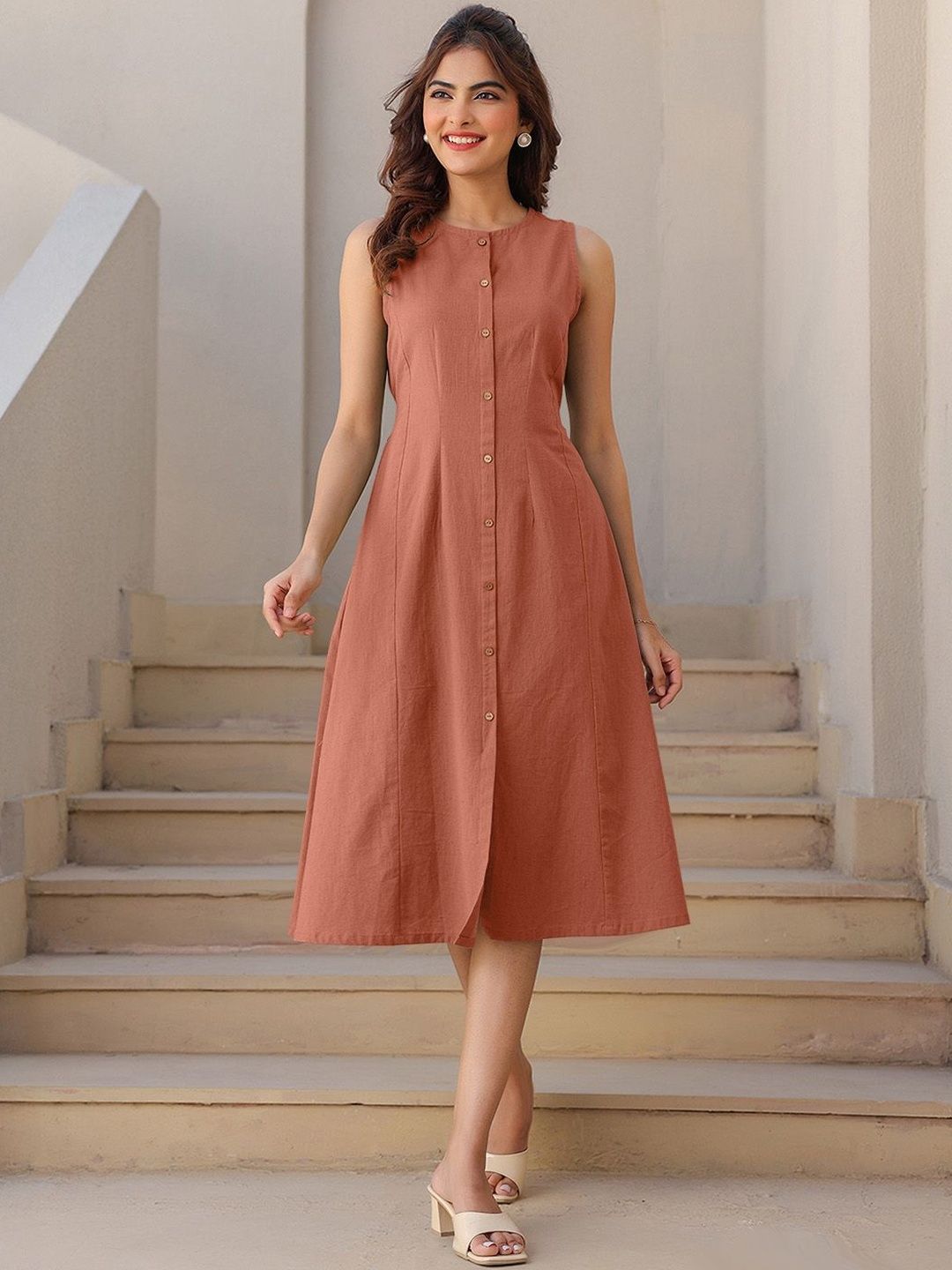 Anouk Rustic Anouk Rustic Fit & Flare Midi Dress