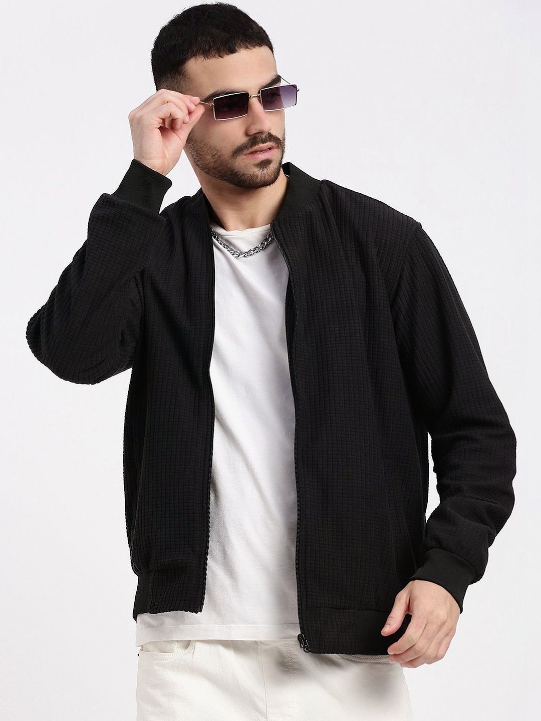 SHOWOFFFF Men Acrylic Bomber Jacket