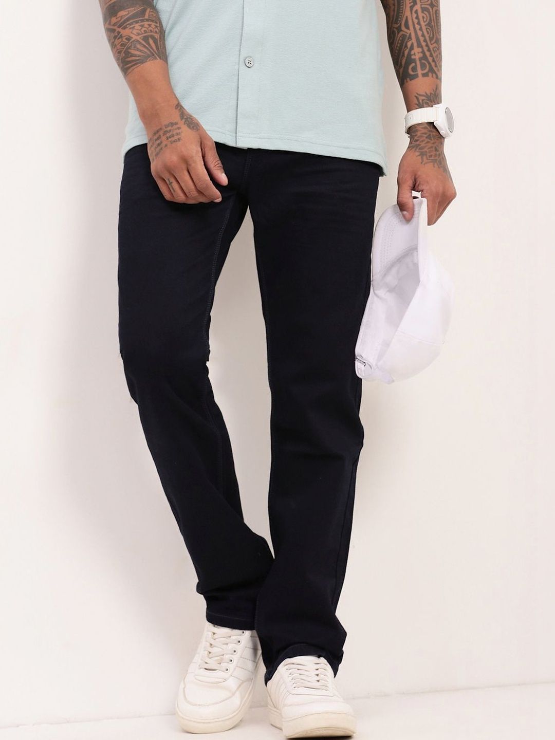 SHOWOFFFF Men Comfort Straight Fit Low-Rise Acid Wash Stretchable Jeans