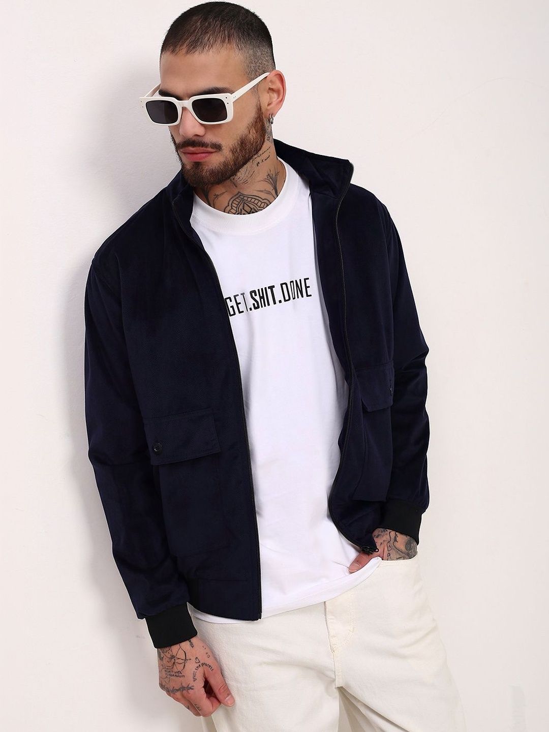 SHOWOFFFF Men Windcheater Bomber Jacket
