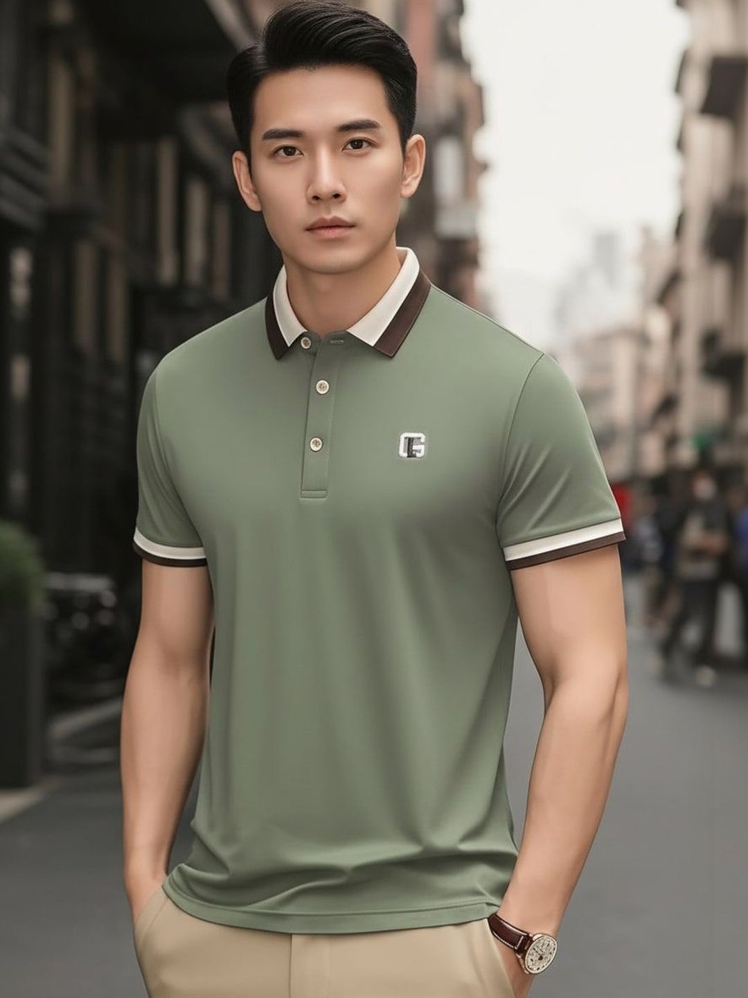 R.Code by The Roadster Life Co. Men Brand Logo Polo Collar T-shirt