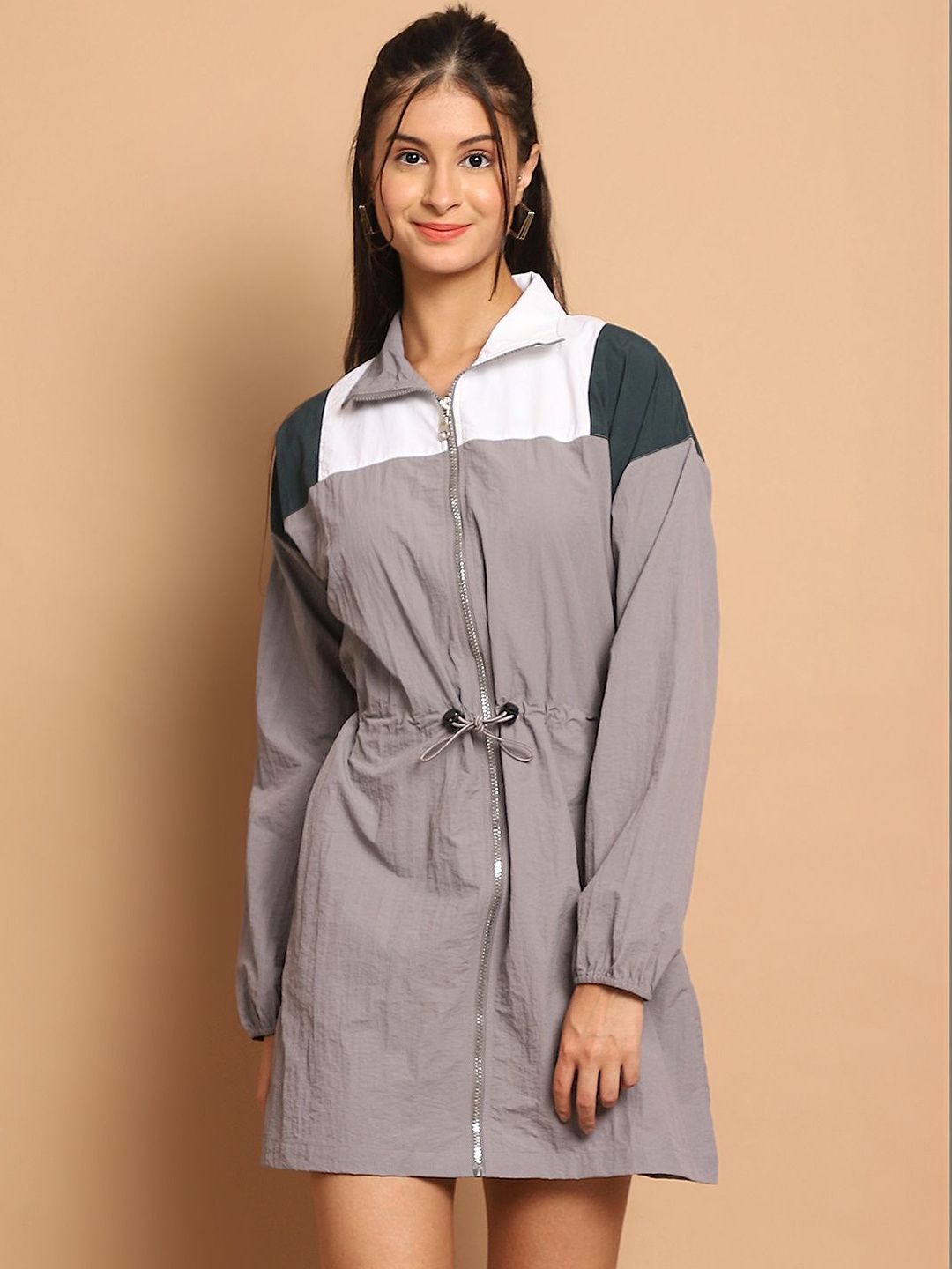 CORSICA Colourblocked Crepe Mini Dress