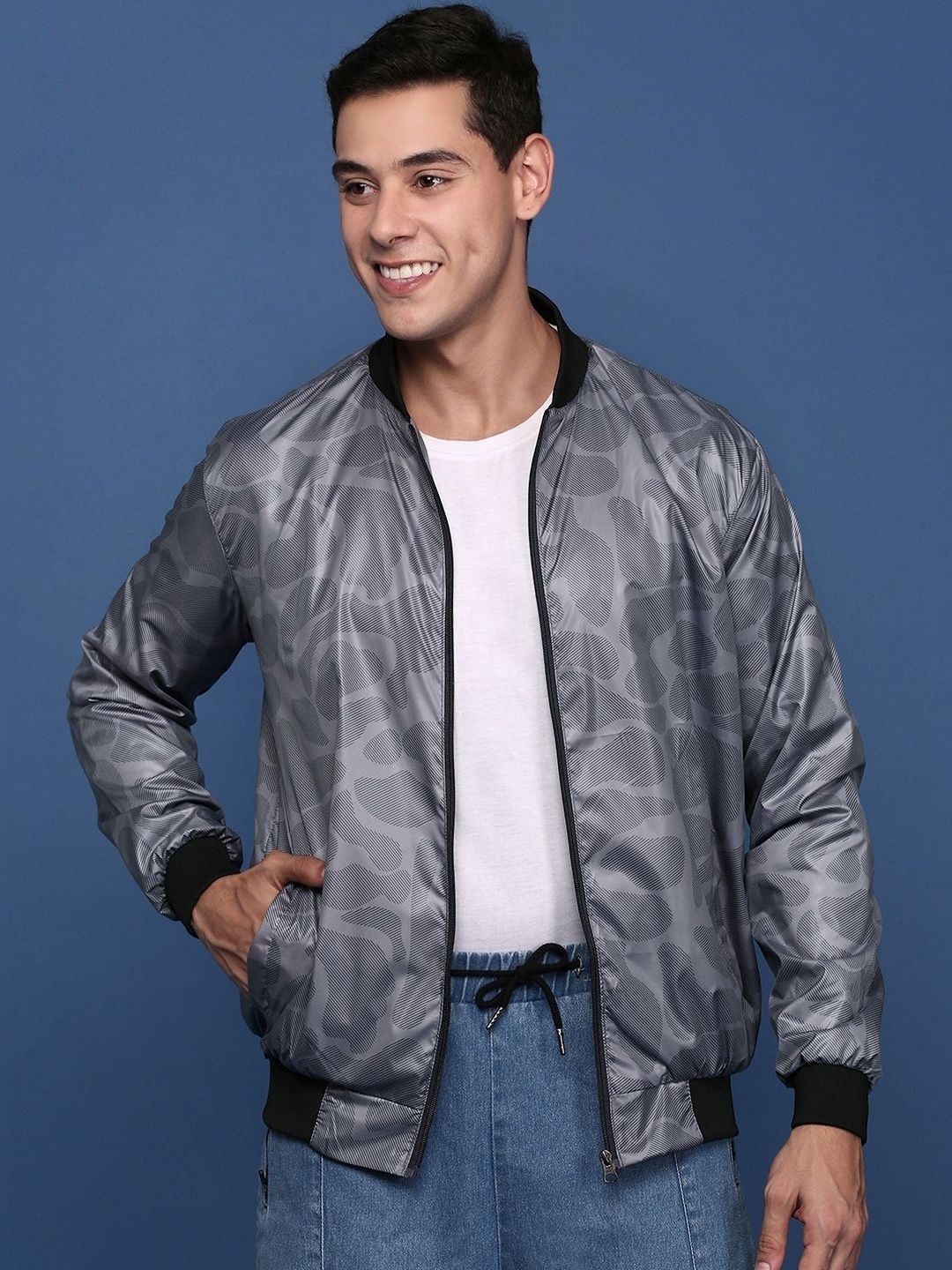 SHOWOFFFF Men Lightweight Bomber Jacket