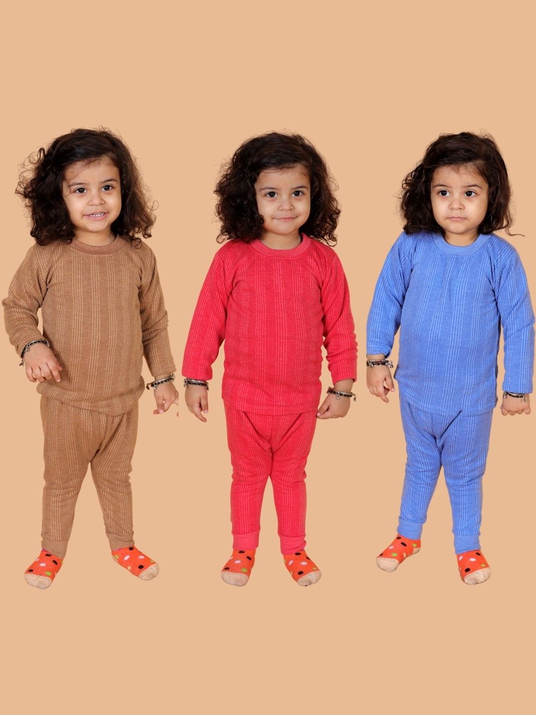BAESD Kids Pack Of 3 Striped Cotton Thermal Sets deal from myntra BAESD Kids Pack Of 3 Striped Cotton Thermal Sets deal from myntra