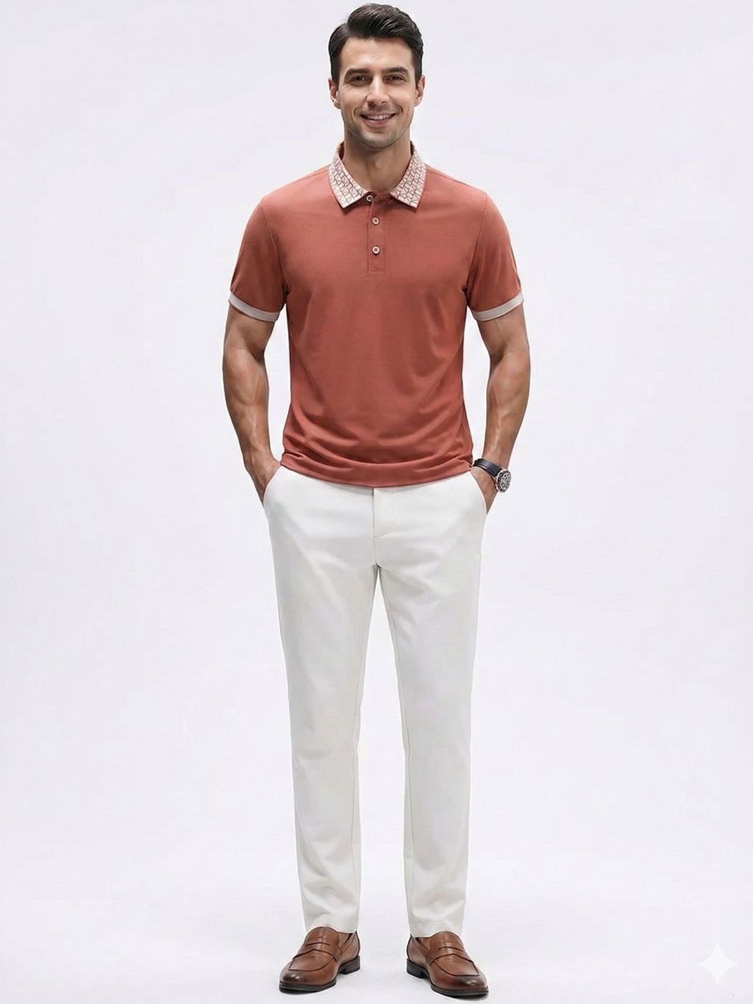 R.Code by The Roadster Life Co. Men Polo Collar T-shirt