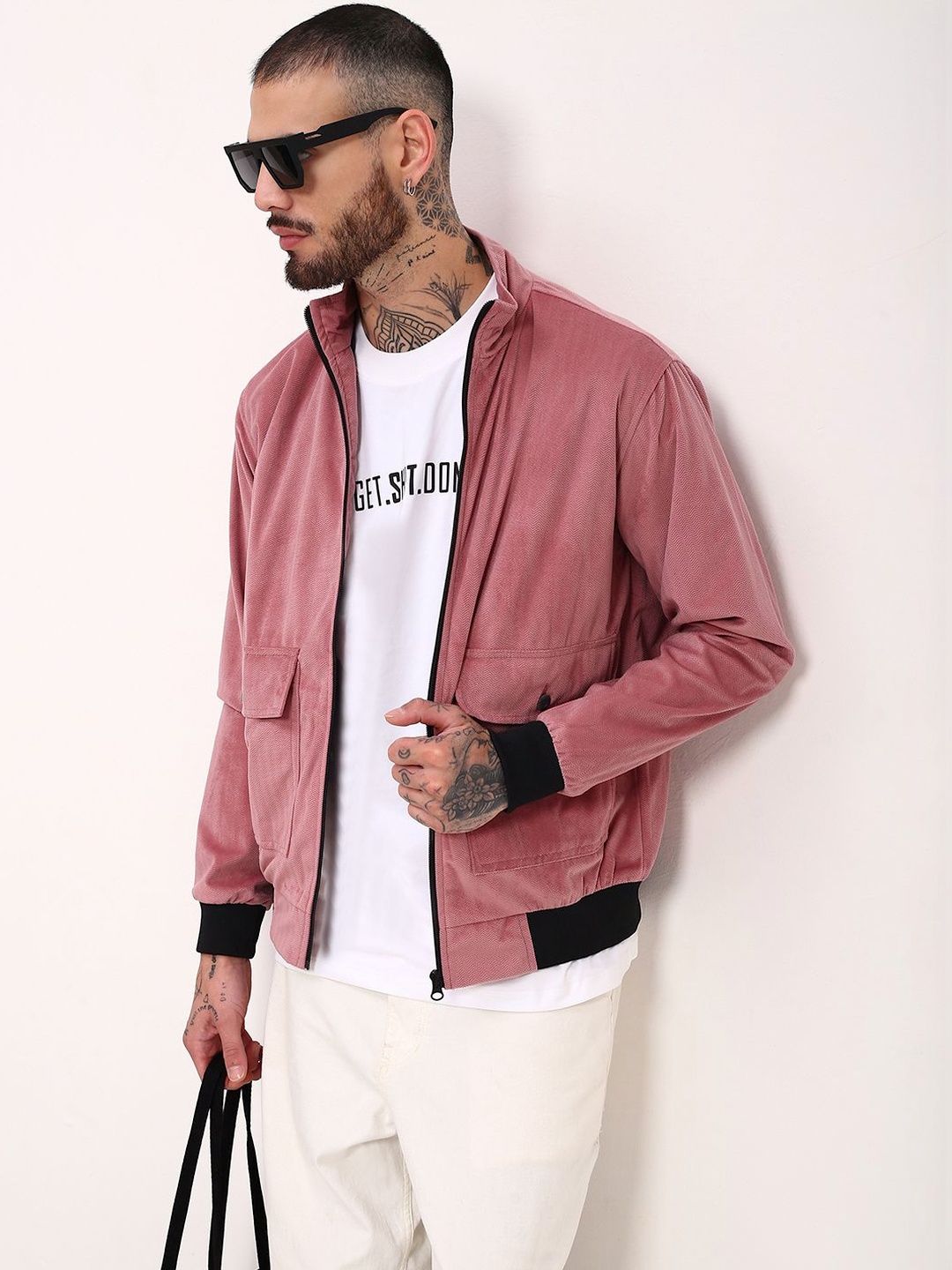 SHOWOFFFF Men Windcheater Bomber Jacket