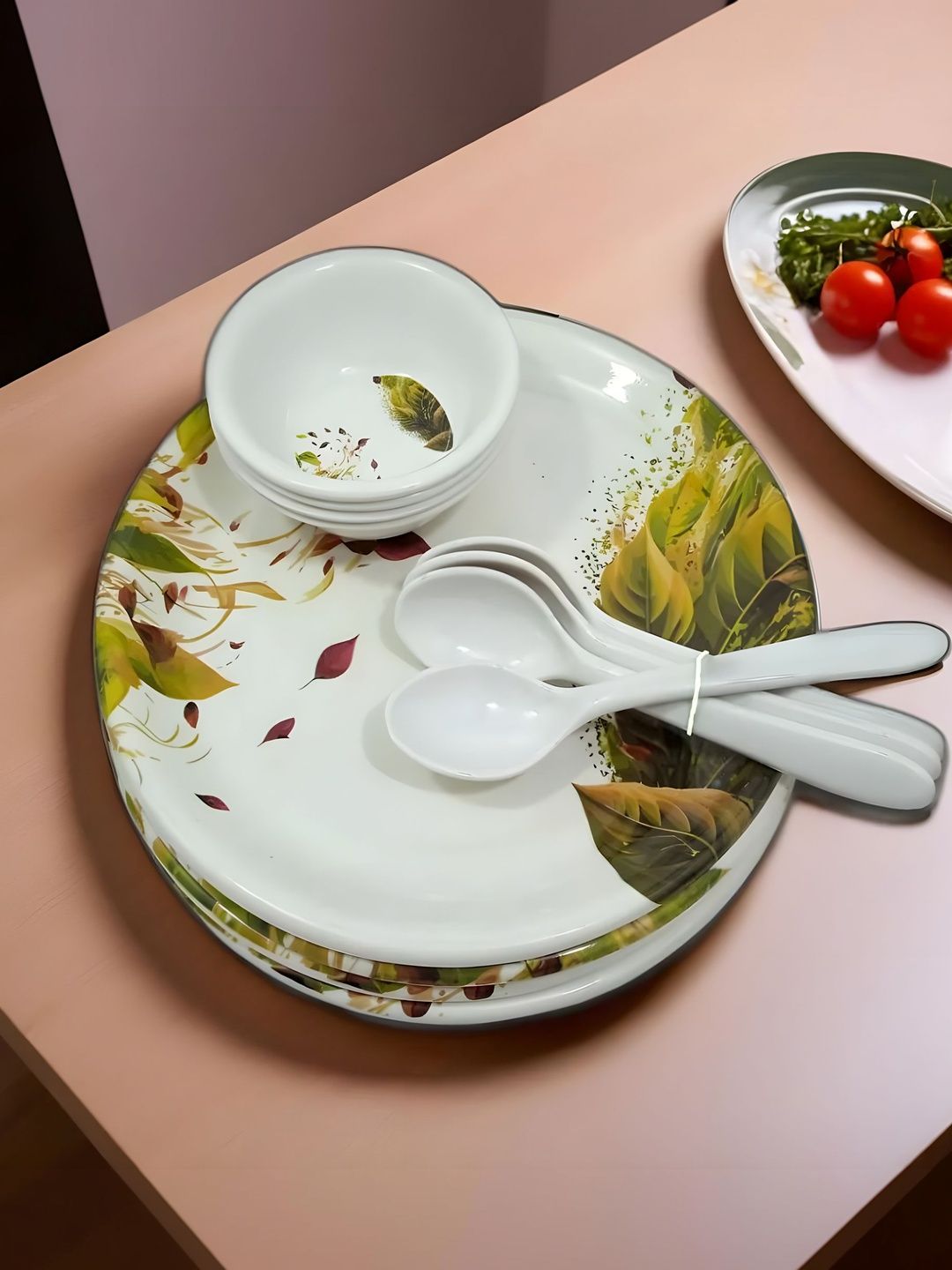 Inpro White 2025 12 Pieces Melamine Dishwasher Safe Dinner Set of