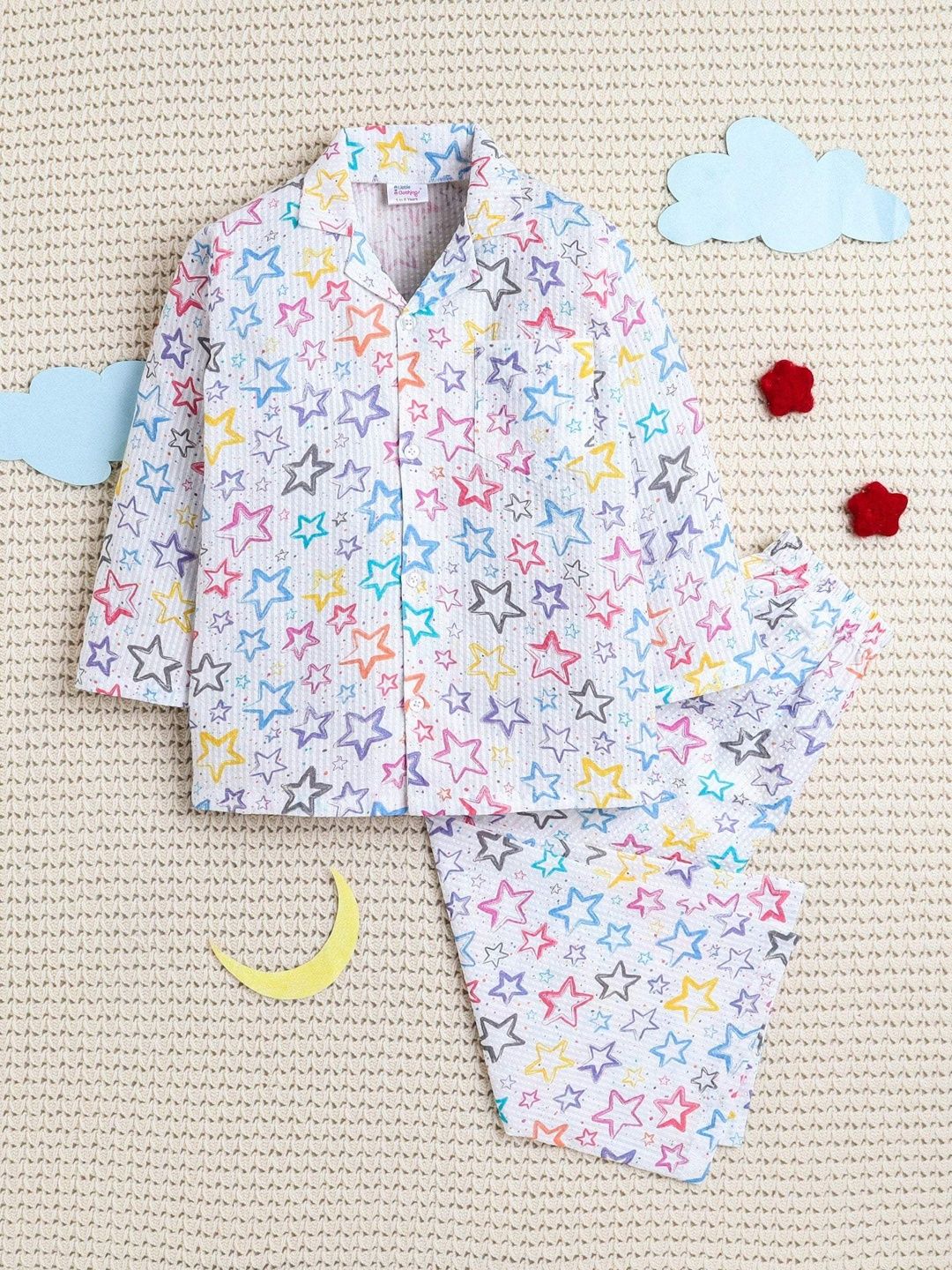 Little Clothings Unisex Kids Printed Night suit