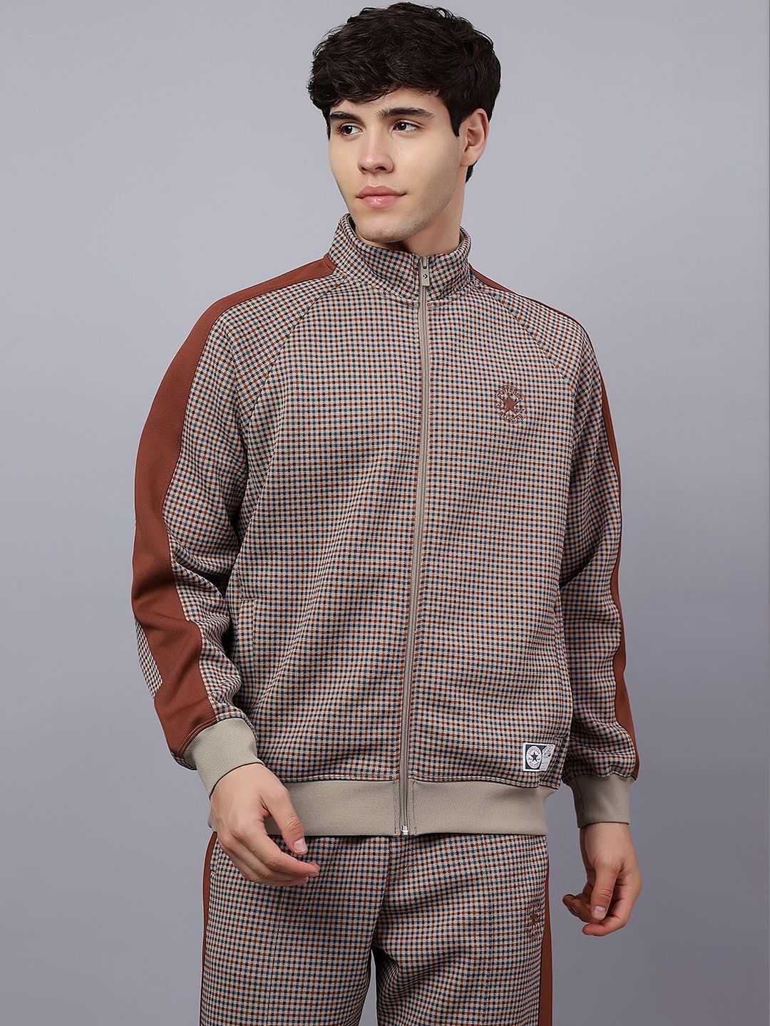 Converse Men Checked Outdoor Sporty Jacket