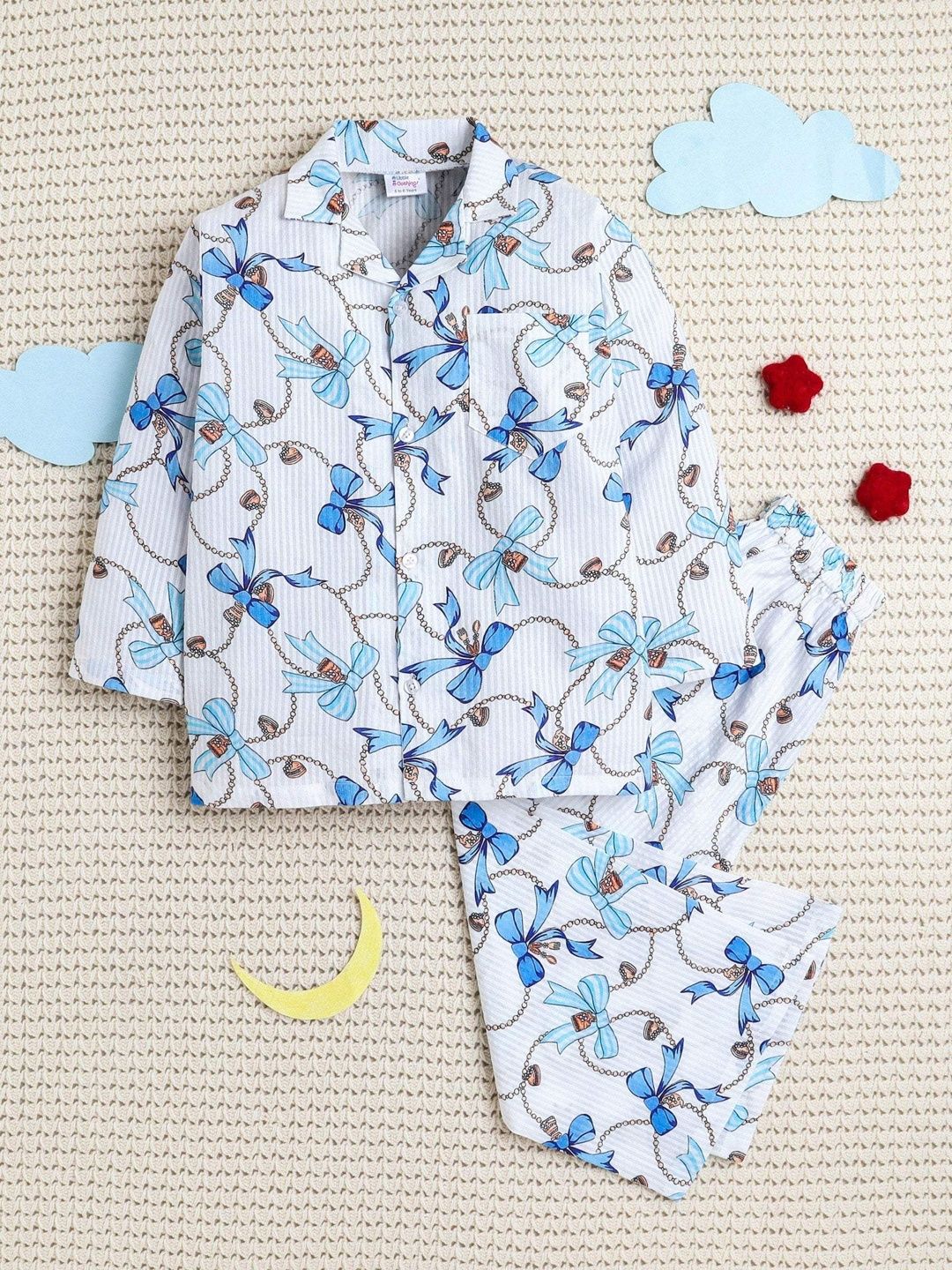 Little Clothings Unisex Kids Printed Night suit