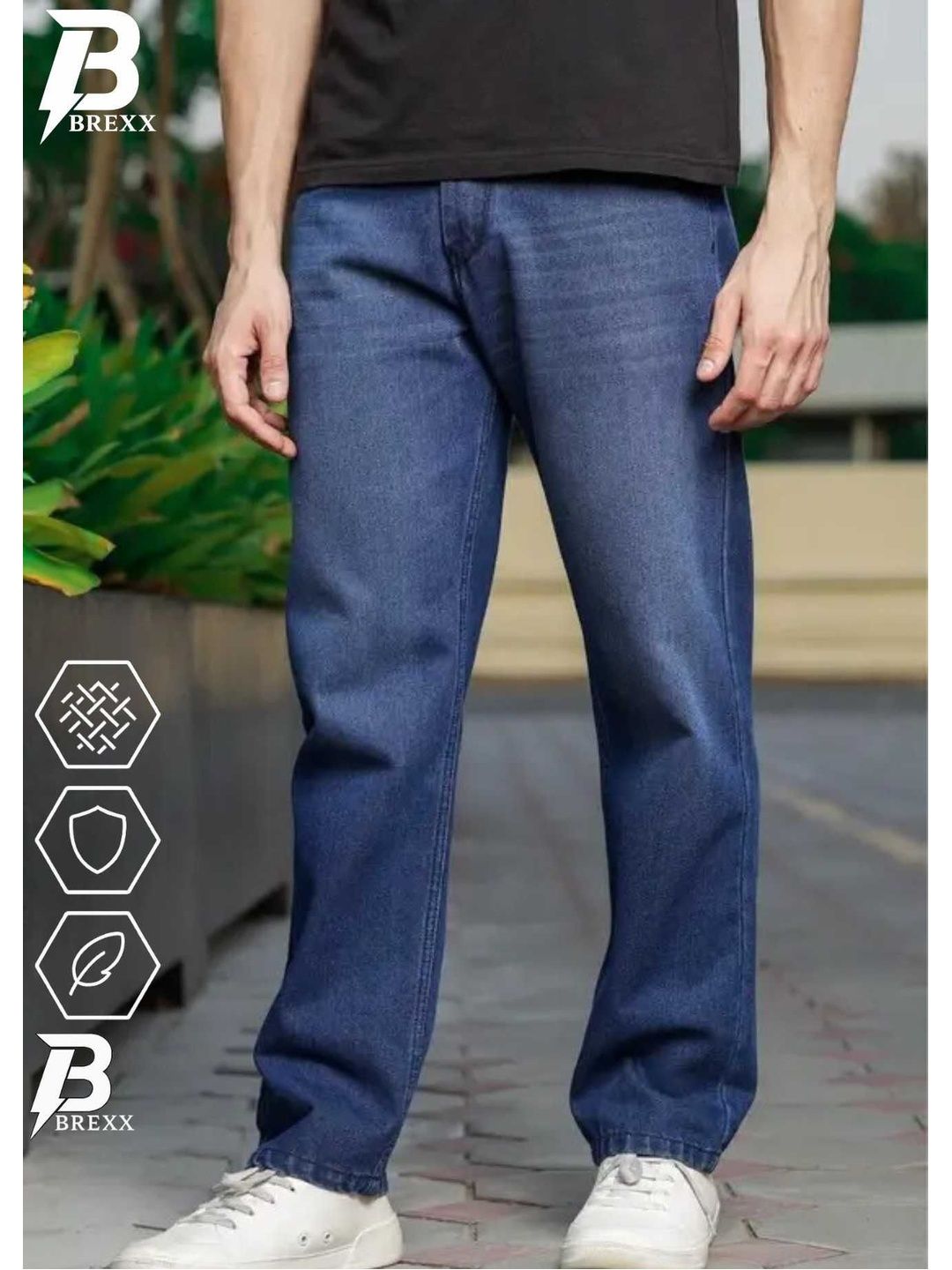 BREXX Men Smart Regular Fit Mid-Rise Light Fade Stretchable Jeans