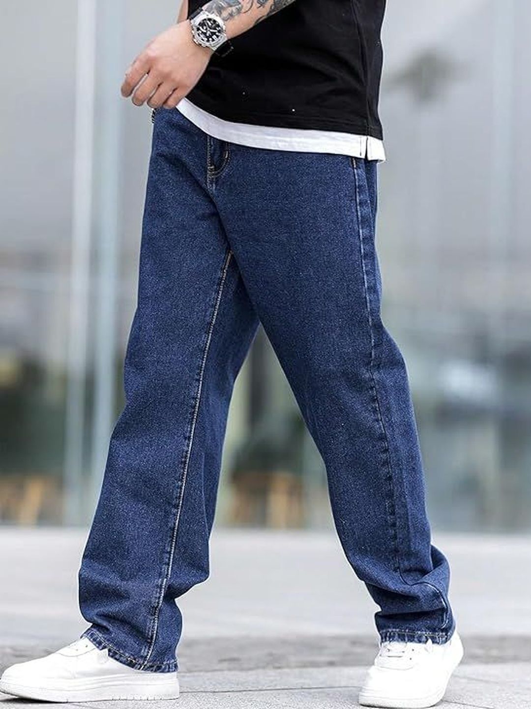 BAESD Men Relaxed Fit High-Rise Stretchable Jeans