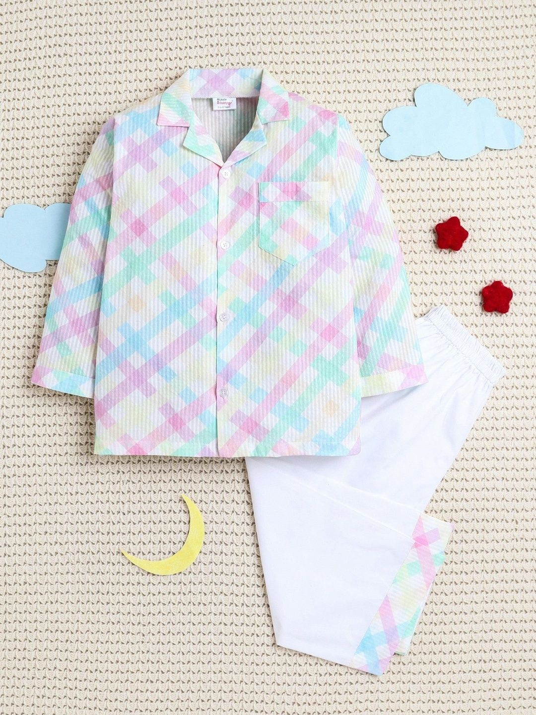 Little Clothings Unisex Kids Printed Night suit