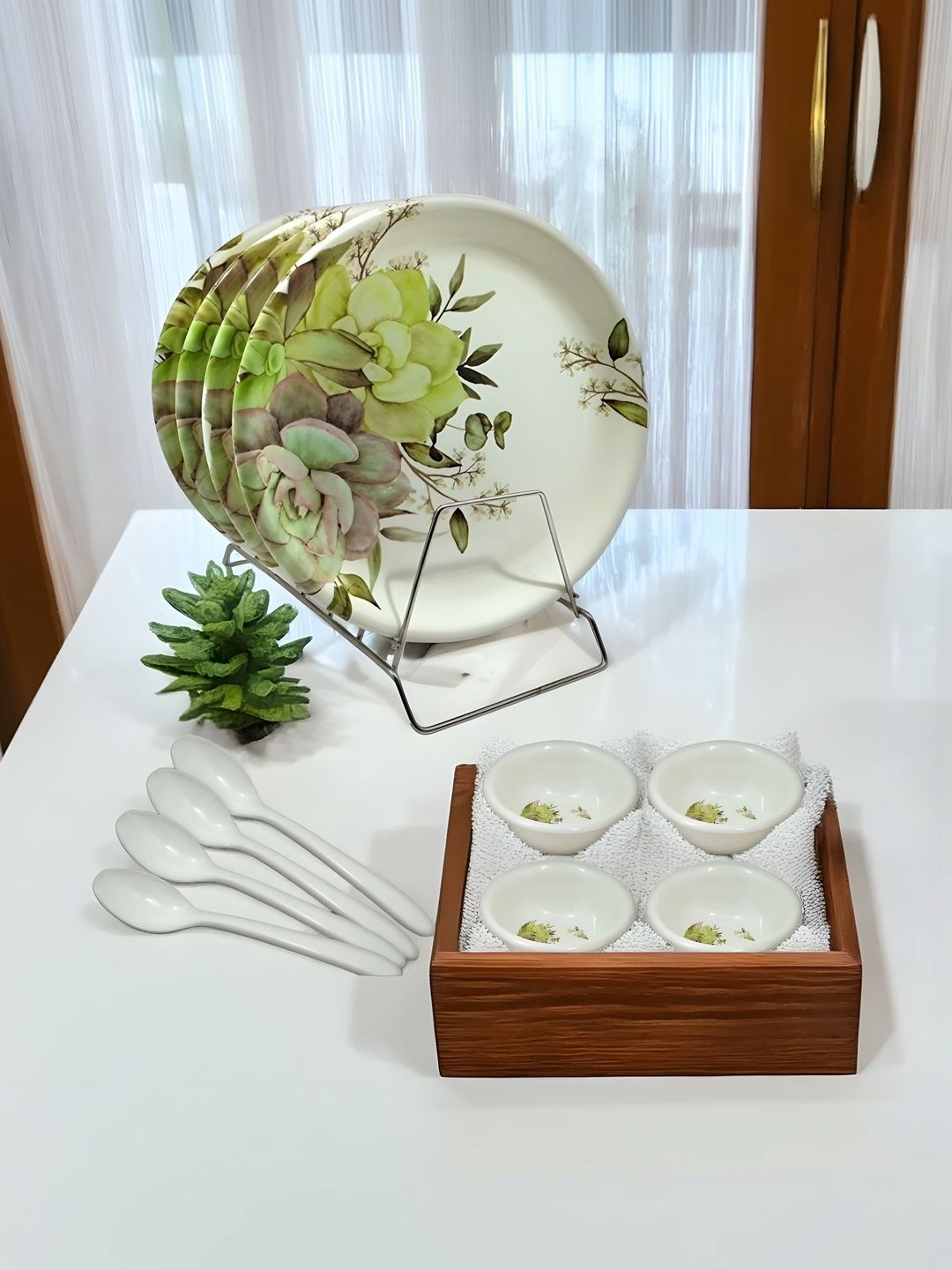 Inpro White 2025 12 Pieces Melamine Dishwasher Safe Dinner Set of