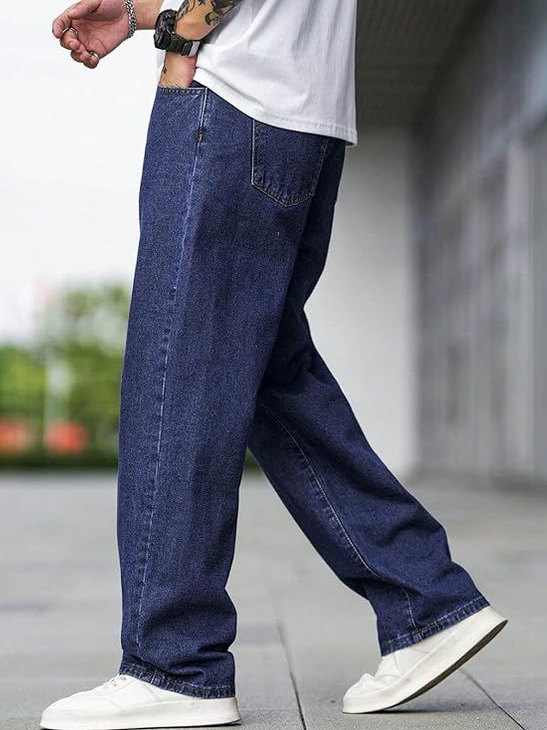 BAESD Men Relaxed Fit High-Rise Stretchable Jeans