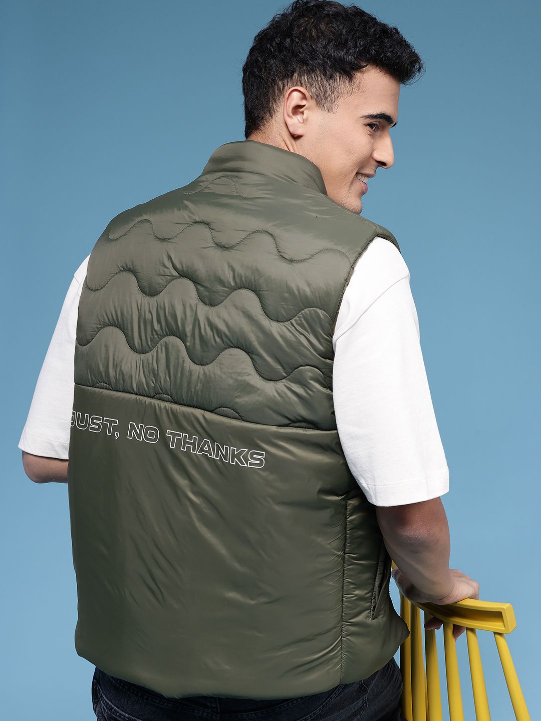 HERE&NOW Typography Puffer Gilet Jacket
