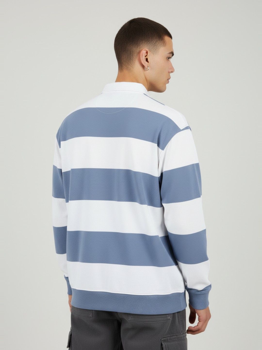 Buy glitchez Striped Oversized Pullover - Sweatshirts for Men