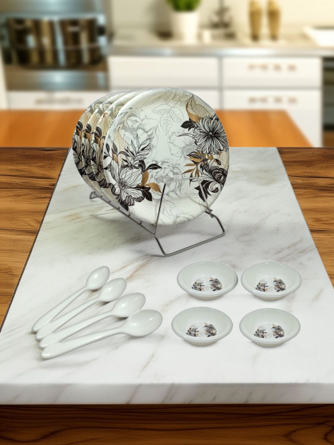 Inpro White 2025 12 Pieces Melamine Dishwasher Safe Dinner Set of