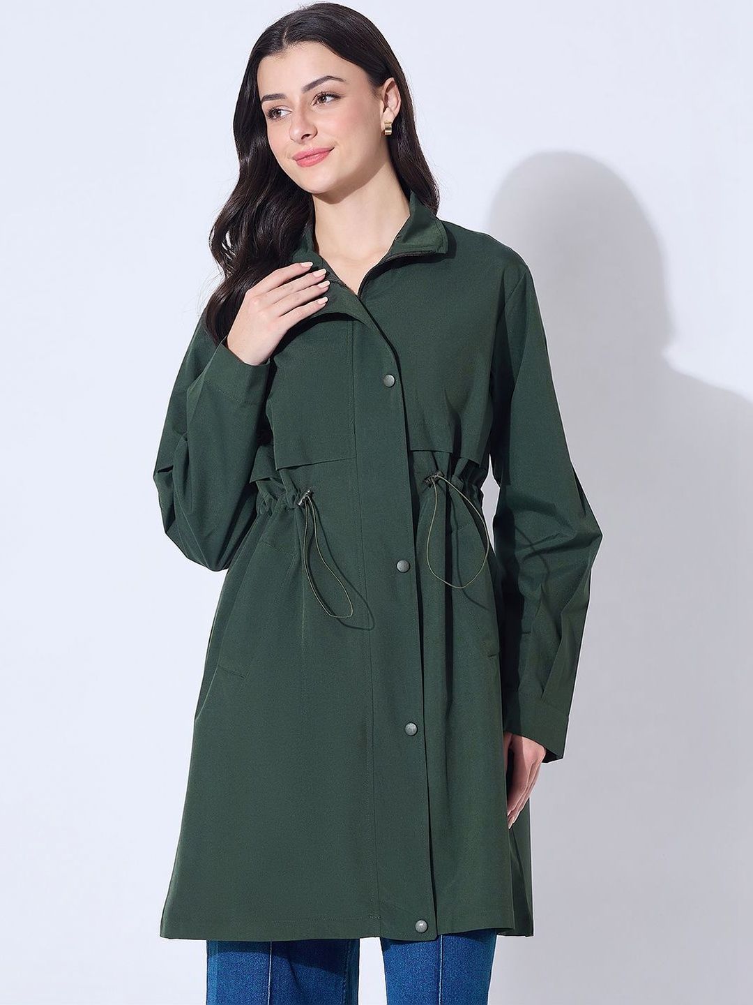 Buy The Roadster Lifestyle Co. Women Olive Green Solid Longline