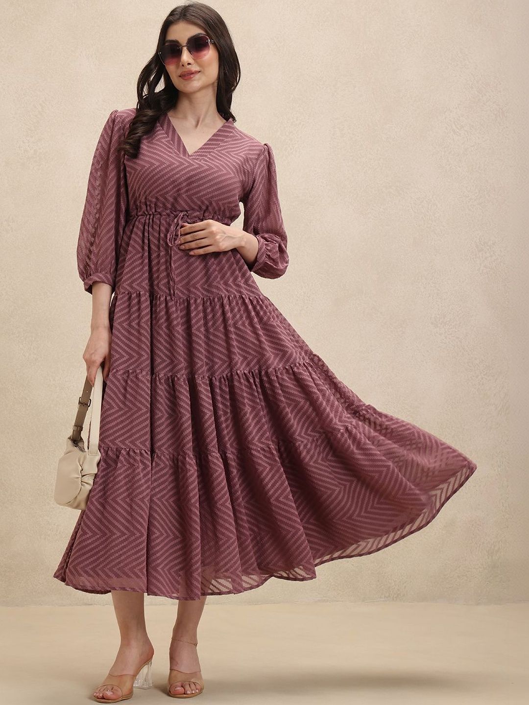 LERIYA FASHION LERIYA FASHION Georgette Fit & Flare Maxi Dress